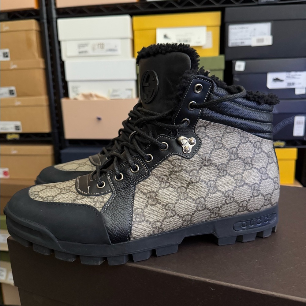 Gucci Leather Monogram Boots - Picture 3 of 12